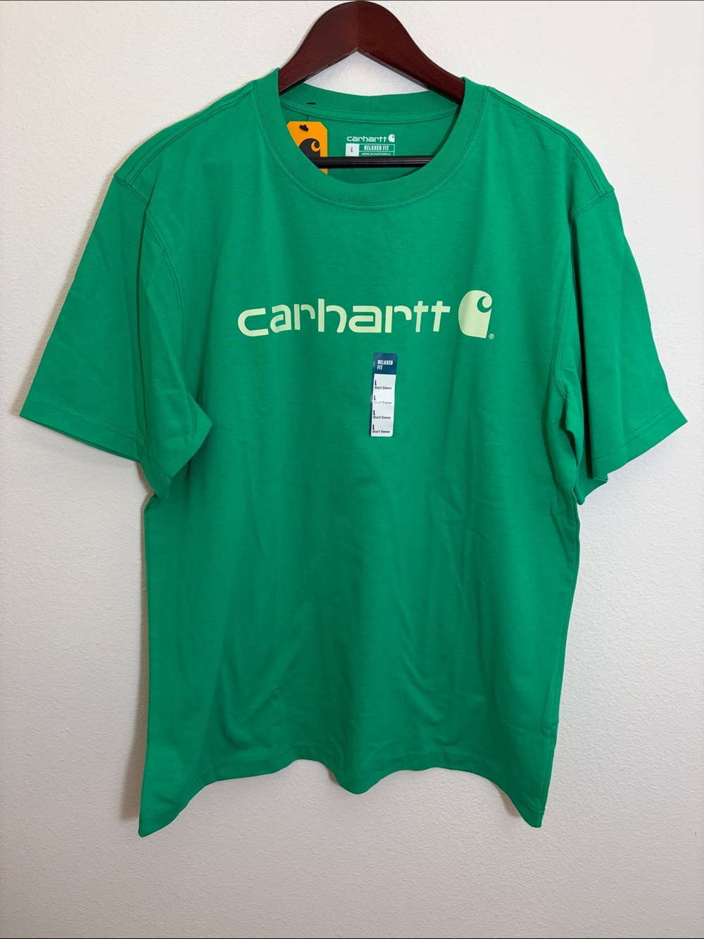 NWT Carhartt Green Relaxed Fit Heavyweight Short Sleeve Logo Graphic T-Shirt